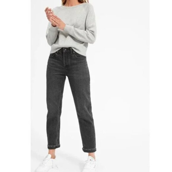Everlane O-S.Boyfriend Straight Washed Black Button Up Jeans Size 25 Regular - Picture 1 of 8